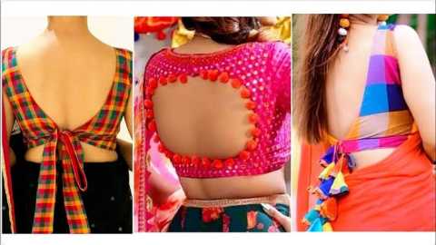 Try 3 trending backless blouse designs
